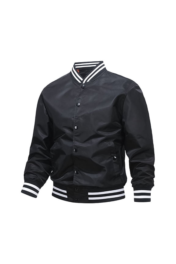 Men's Classic Lightweight Letterman Baseball Jacket College Loose Fit Casual Outerwear for Daily Wear
