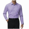 thumbnail image 1 of Men's Classic Long Sleeve Solid Color Barrel Cuff Dress Shirt (Lilac, 2XL 36/37), 1 of 2