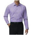 thumbnail image 1 of Men's Classic Long Sleeve Solid Color Barrel Cuff Dress Shirt (Lilac, Medium 34/35), 1 of 2