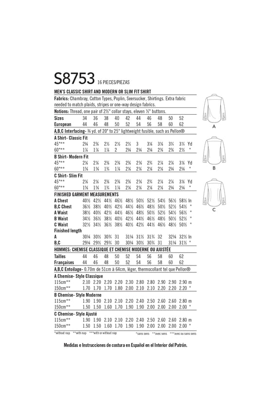 Men's Classic, Modern and Slim-Fit Shirt-34-36-38-40-42