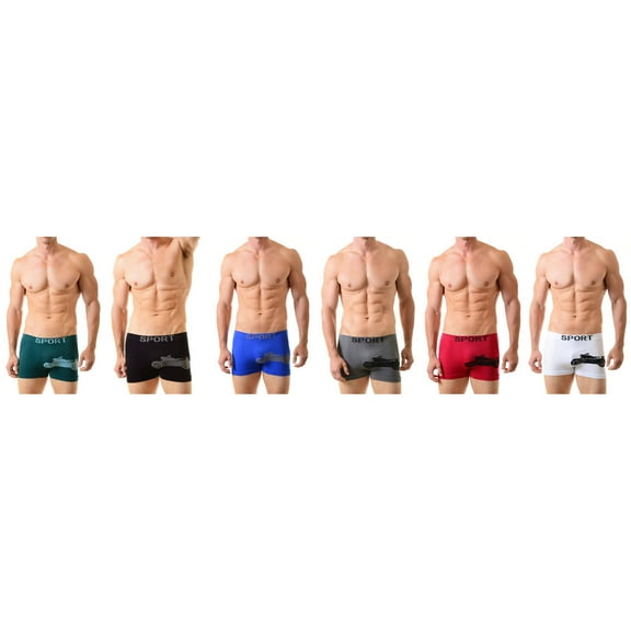 Men's Classic Nylon Seamless Boxer Briefs Underwear, Harley One Size