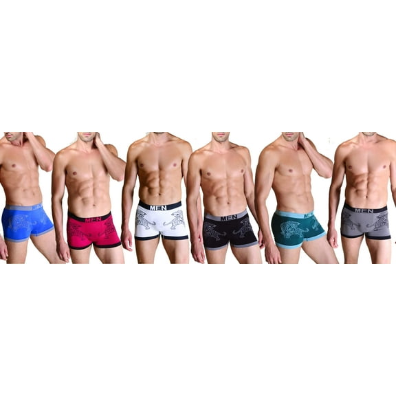 Men's Classic Nylon Seamless Boxer Briefs Underwear, Tigers One Size