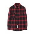 thumbnail image 1 of Men's Classic Plaid Flannel Shirt Button Down Long Sleeve Regular-Fit Shacket Jacket Lapel Plus Size Plaid Jackets Fall Winter Shirts, 1 of 6