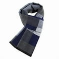 thumbnail image 1 of Men's Classic Plaid Scarf, Winter Warmth Imitation Wool Scarf, Versatile Checkered Pattern Scarf for Cold Weather, Soft Touch Fashion Scarf for Men and Women, All-Season Everyday Scarf Blue, 1 of 7