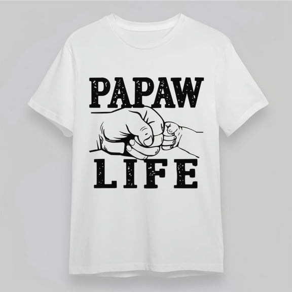 Men's Classic Plus Size T-Shirt PAPAW LIFE Father Son Bond Graphic Cotton Tee