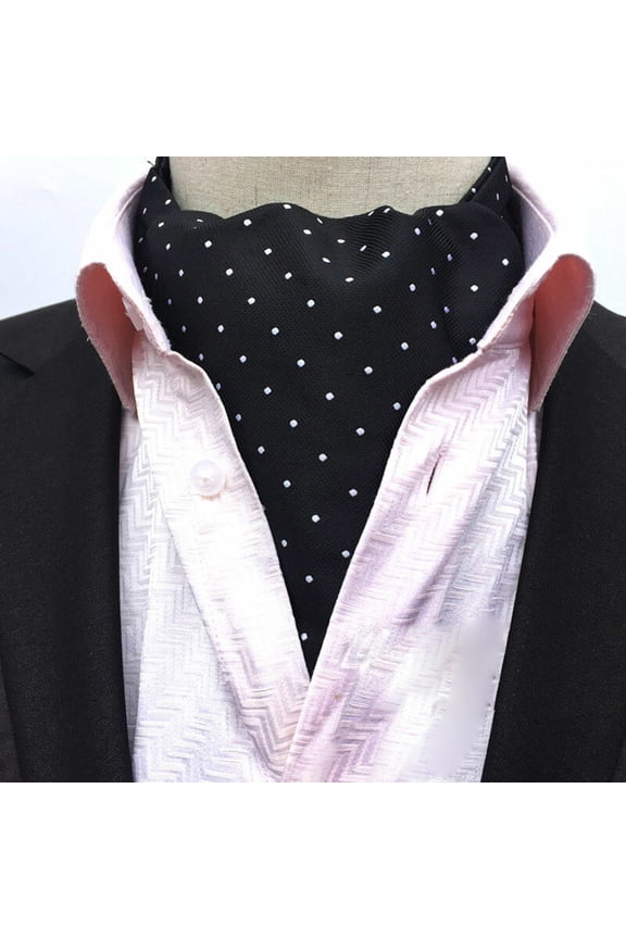 Men's Classic Polka Dots Long Scarves Cravat Ascot Party Gentlemen Necktie