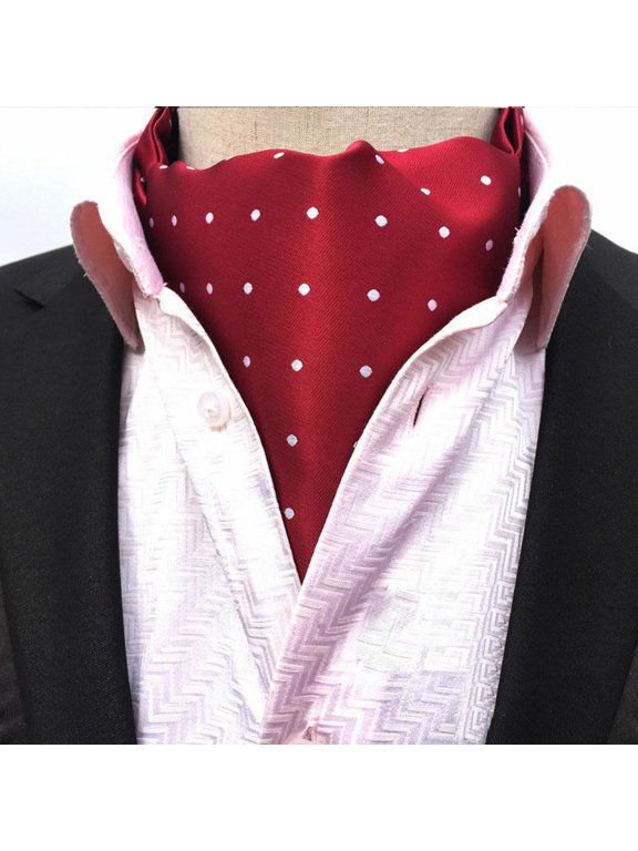 Men's Classic Polka Dots Long Scarves Cravat Ascot Party Gentlemen Necktie
