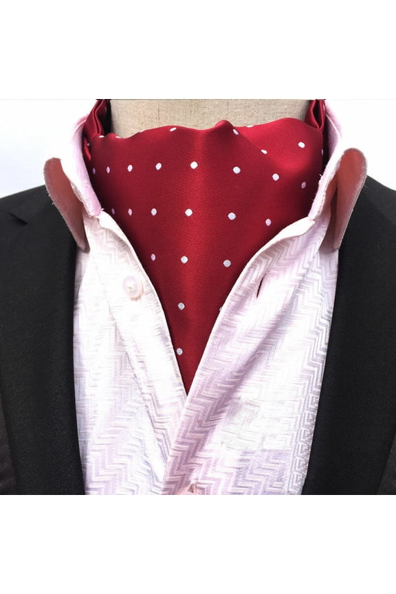 Men's Classic Polka Dots Long Scarves Cravat Ascot Party Gentlemen Necktie