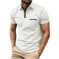 thumbnail image 1 of Men's Classic Polo Shirt Casual Short Sleeve Plaid Textured Tee Regular Fit Business and Golf Polo Shirt, 1 of 2