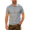 thumbnail image 1 of Men's Classic Polo Shirt Short Sleeve Traditional Front Button Loose Fit Casual Summer Top, 1 of 5