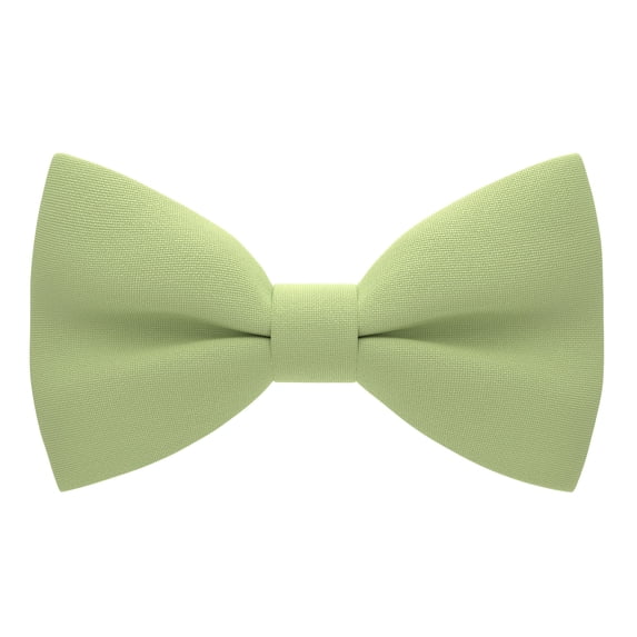 Men's Classic Pre-Tied Bow Tie Formal Solid Tuxedo, by Bow Tie House (Large, Pistache)