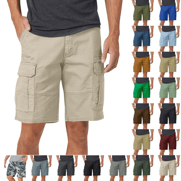 Men's Classic Relaxed Fit Denim Shorts Boys Pocket Solid Color Casual Five Point Casual Shorts Gray Cargo Pocket Pants for Men