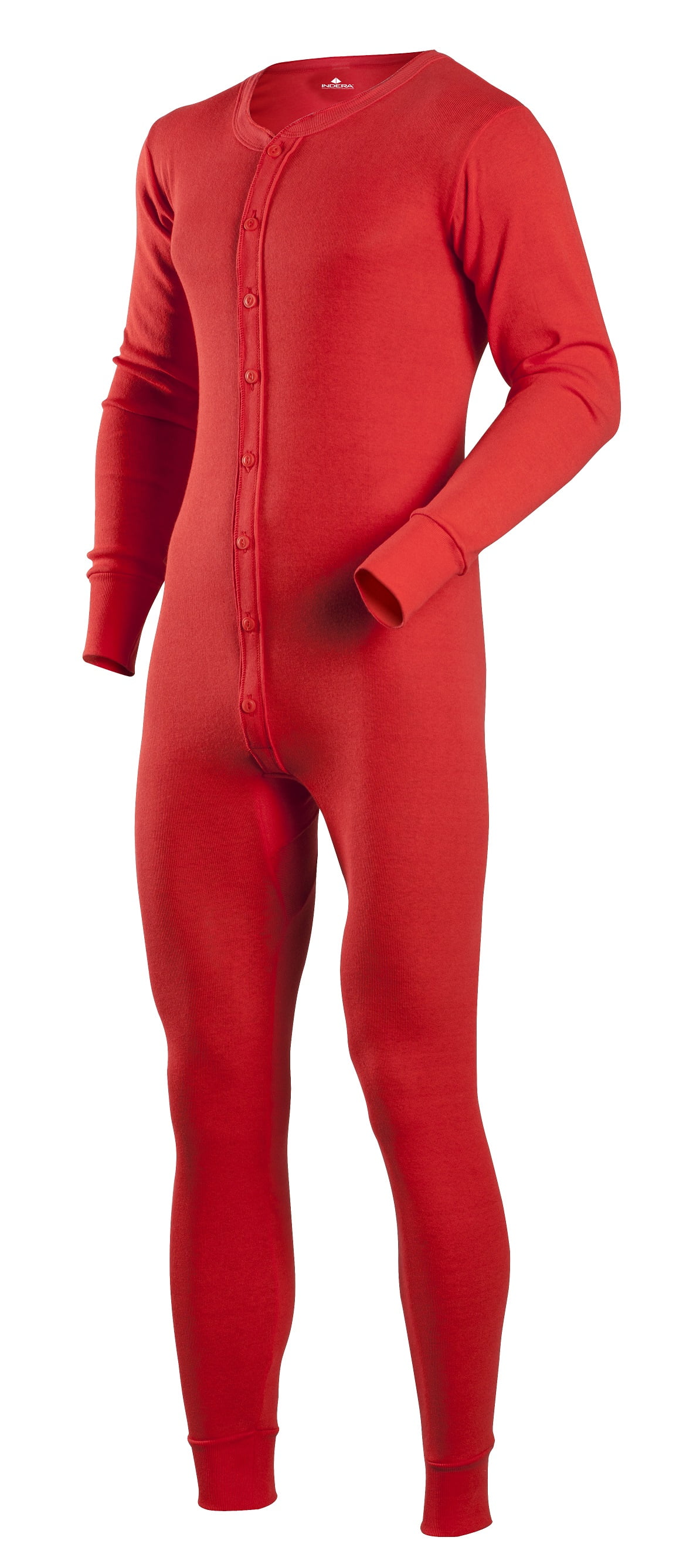 Red Union Suit, 100% Cotton Thermal Underwear