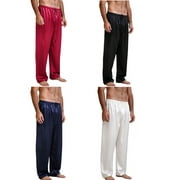 JYYYBF Men's Classic Satin Sleep Pant Long Pajama Bottoms Solid Drawstring Loungwear Pants
