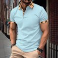 thumbnail image 1 of Men’s Classic Shirt Casual Short Sleeve Plaid Splice T Shirts Regular Fit Business& Shirts, 1 of 5