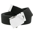 thumbnail image 1 of Men's Classic Silver Slider Military Belt Buckle with Canvas Web Belt XX-Large Black, 1 of 3