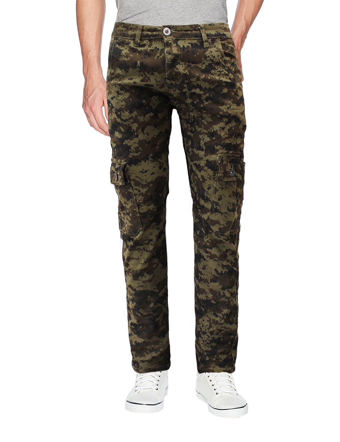 Military Green Camouflage Bootcut Denim Pants main image 1