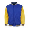 thumbnail image 1 of Men's Classic Snap Button Vintage Baseball Letterman Varsity Jacket (Royal Blue Yellow, L), 1 of 1