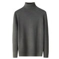 thumbnail image 1 of Men's Classic Soft Sweater Autumn Winter Mens Turtle Neck Half Slim Fit New Clothes Solid Color Comfortable Stylish Sweaters, 1 of 2