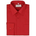 thumbnail image 1 of Men's Classic Solid Long Sleeve Barrel Cuff Dress Shirt (Red, XL 36/37), 1 of 2