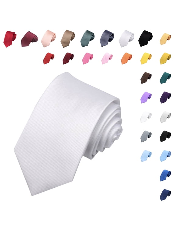 Men's Classic Solid Woven Tie Formal Necktie for Business, Weddings, and Special Occasions