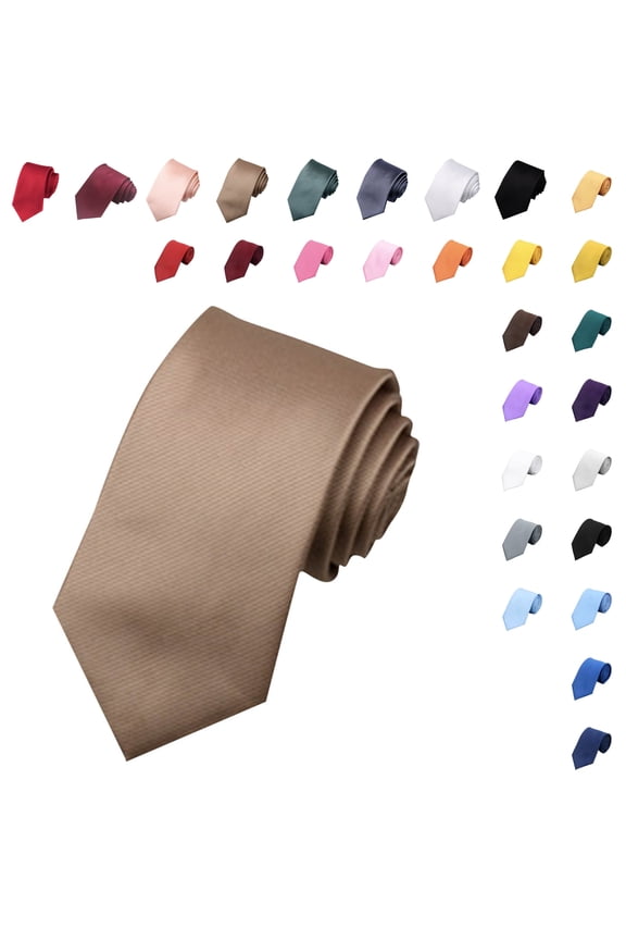 Men's Classic Solid Woven Tie Formal Necktie for Business, Weddings, and Special Occasions