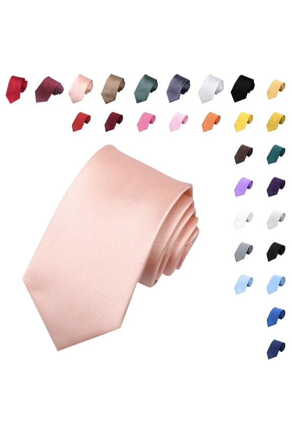 Men's Classic Solid Woven Tie Formal Necktie for Business, Weddings, and Special Occasions