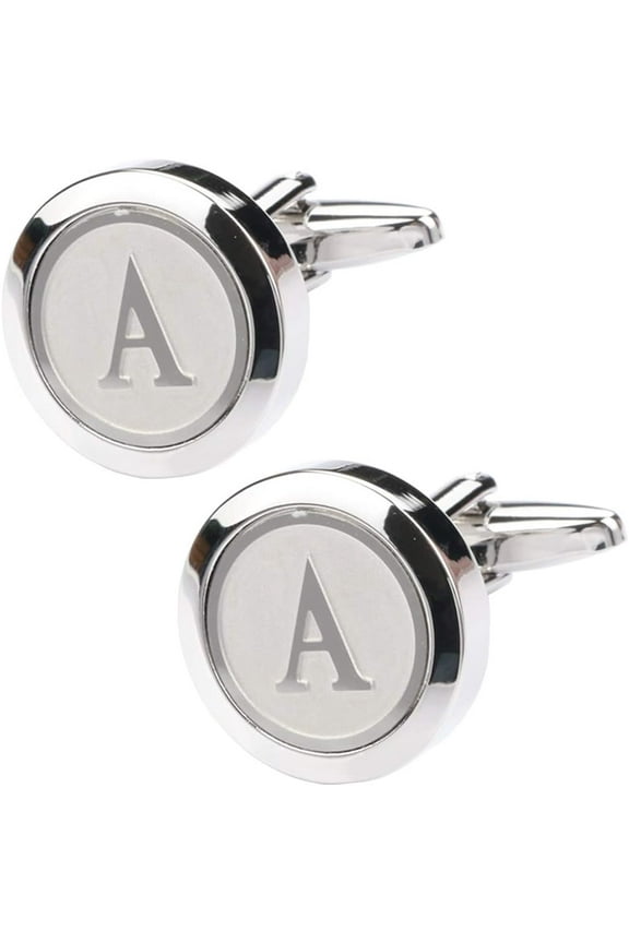 Men's Classic Stainless Steel Initials Cufflinks 26 Initials Cufflinks Business Wedding Shirts A-Z, Men's Shirts Personalized Initials A-Z, Classic Initials