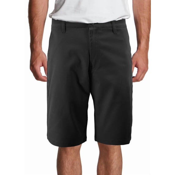 Men's Classic Stretch Cotton Blend Slim Fit Below The Knee Casual Chino Shorts (Black, 36)