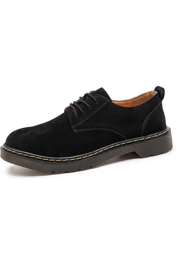 Men’s Pig Suede Oxford Loafers, Breathable Casual Flat Shoes with Thermoplastic Rubber TPR Anti-Slip Outsole