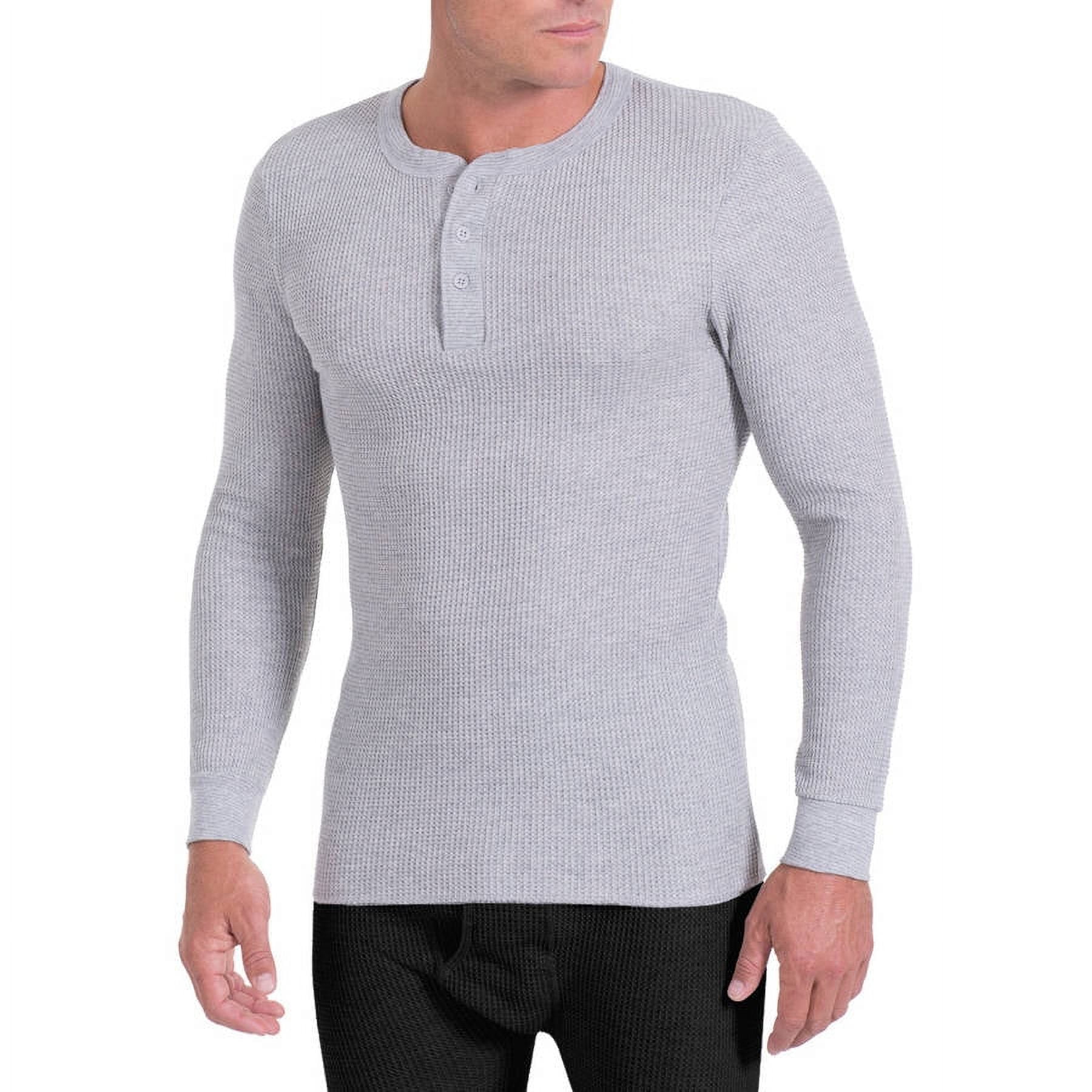 Men s Classic Thermal Henley Top Walmart