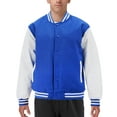 thumbnail image 1 of Men's Classic Two Tone Snap Button College Sports Letterman Varsity Jacket (Royal/White, 2XL), 1 of 3