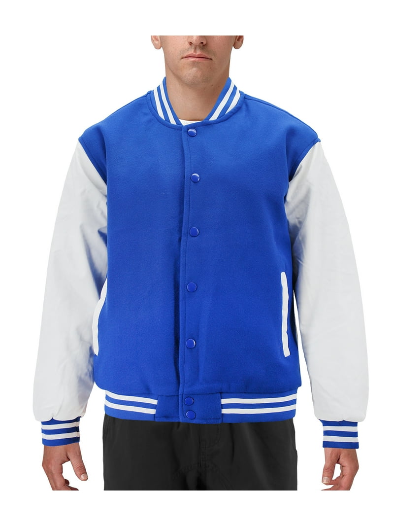 Men's Classic Two Tone Snap Button College Sports Letterman