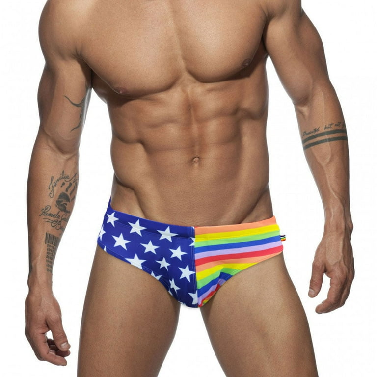 Men s Classic USA Flag Swim Briefs Swimsuit Bathing Suit For Pool