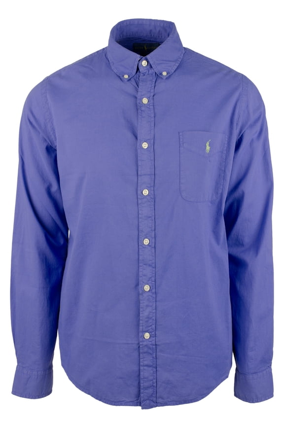 Men's Classic Untucked Fit Long Sleeves Shirt-BLU-X-Large