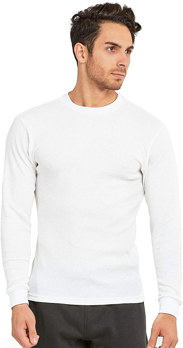 Men's Classic Waffle-Knit Heavy Thermal Top S, White - Walmart.com
