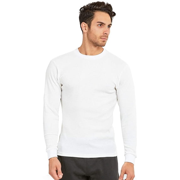 Men's Classic Waffle-Knit Heavy Thermal Top S, White