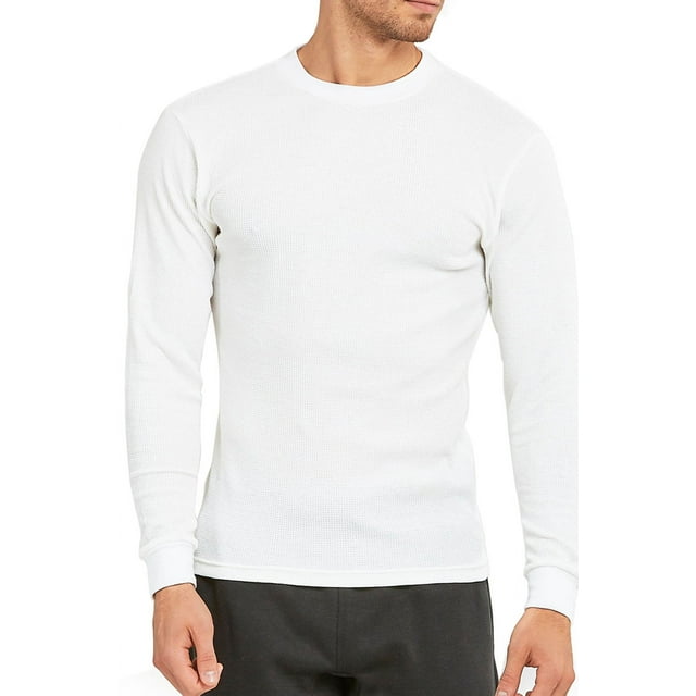 Men's Classic Waffle Knit Heavyweight Cotton Long Sleeve Thermal T