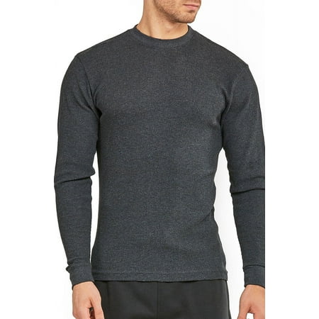 TheLovely Men's Classic Waffle Knit Heavyweight Cotton Long Sleeve Thermal T-Shirt Top