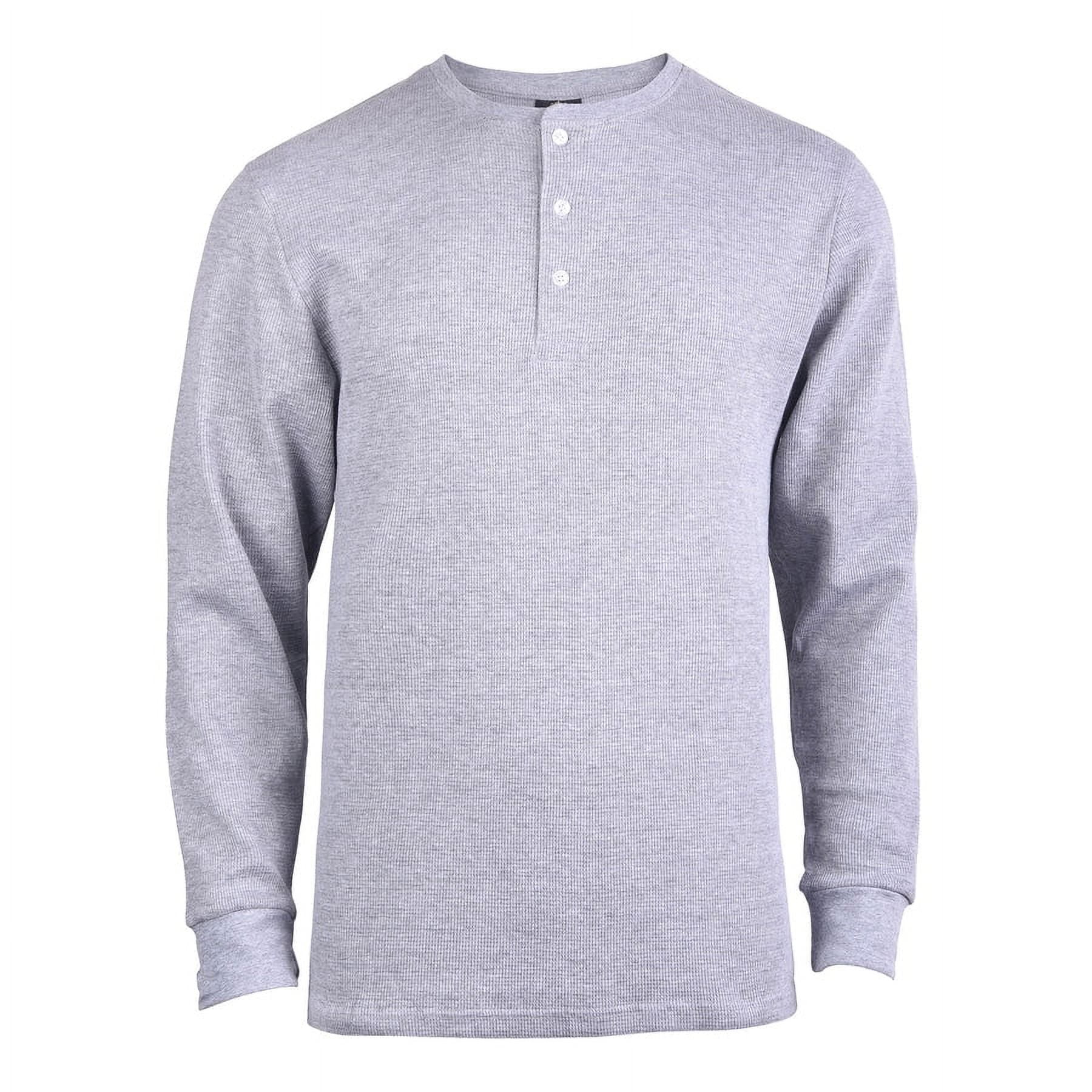 TheLovely Men's Classic Waffle Knit Medium Weight Thermal 3-Buttons ...