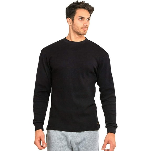 Men's Classic Waffle-Knit Medium Weight Thermal Top 2XL, Black