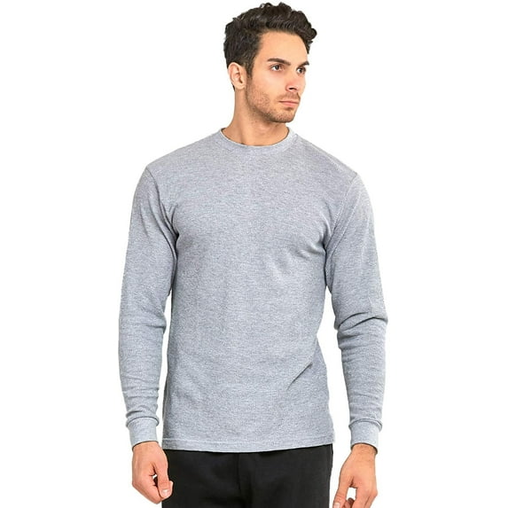 Men's Classic Waffle-Knit Medium Weight Thermal Top M, Heather Grey