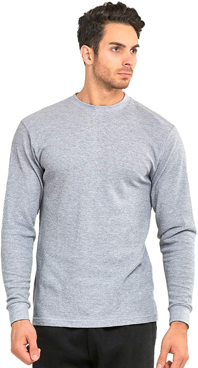 Men's Classic Waffle-Knit Heavy Thermal Top L, Black - Walmart.com