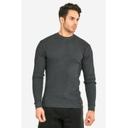 TheLovely Men's Classic Waffle Knit Mid-Weight Cotton Long Sleeve Light Thermal T-Shirt Top