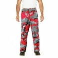 thumbnail image 1 of Men's Classic Work Colorful Slim Fit Belted Twill Cargo Pants (MHLP104 - Red/Grey Camo, 36,30), 1 of 2