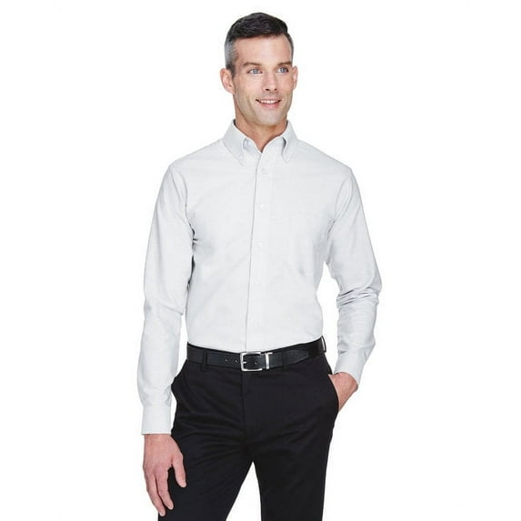 Men's Classic Wrinkle-Resistant Long-Sleeve Oxford WHITE 6XL