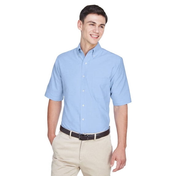 Men's Classic Wrinkle-Resistant Short-Sleeve Oxford - LIGHT BLUE - S