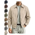 thumbnail image 1 of Men's Classic Zip Up Jacket Lapel Long Sleeve Regular Fit Layering Jacket, 1 of 8