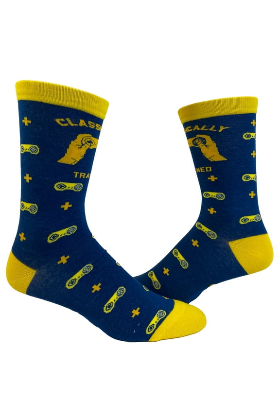 Men's Classically Trained Socks Funny Retro Video Games Gamer Graphic Novelty Footwear