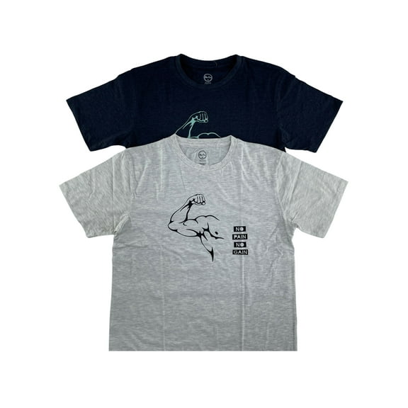 Men's Classis Cotton Workout Short Sleeve Tee, Crew Neck T-Shirt 2 Pack